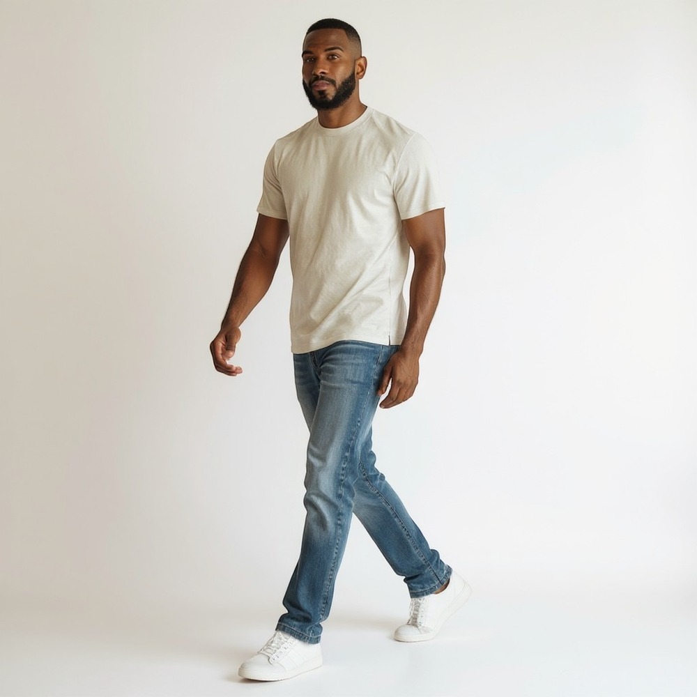 Buck Mason Bone Venice Wash Pima Curved Hem Tee XXL BM11007.101BNEXXL Mens Shirt